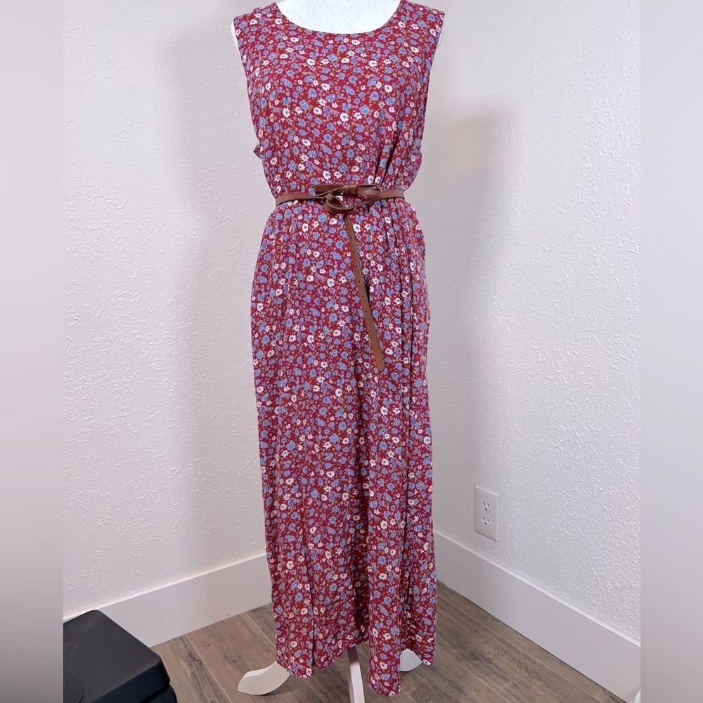 Expressions Red Floral Maxi Dress